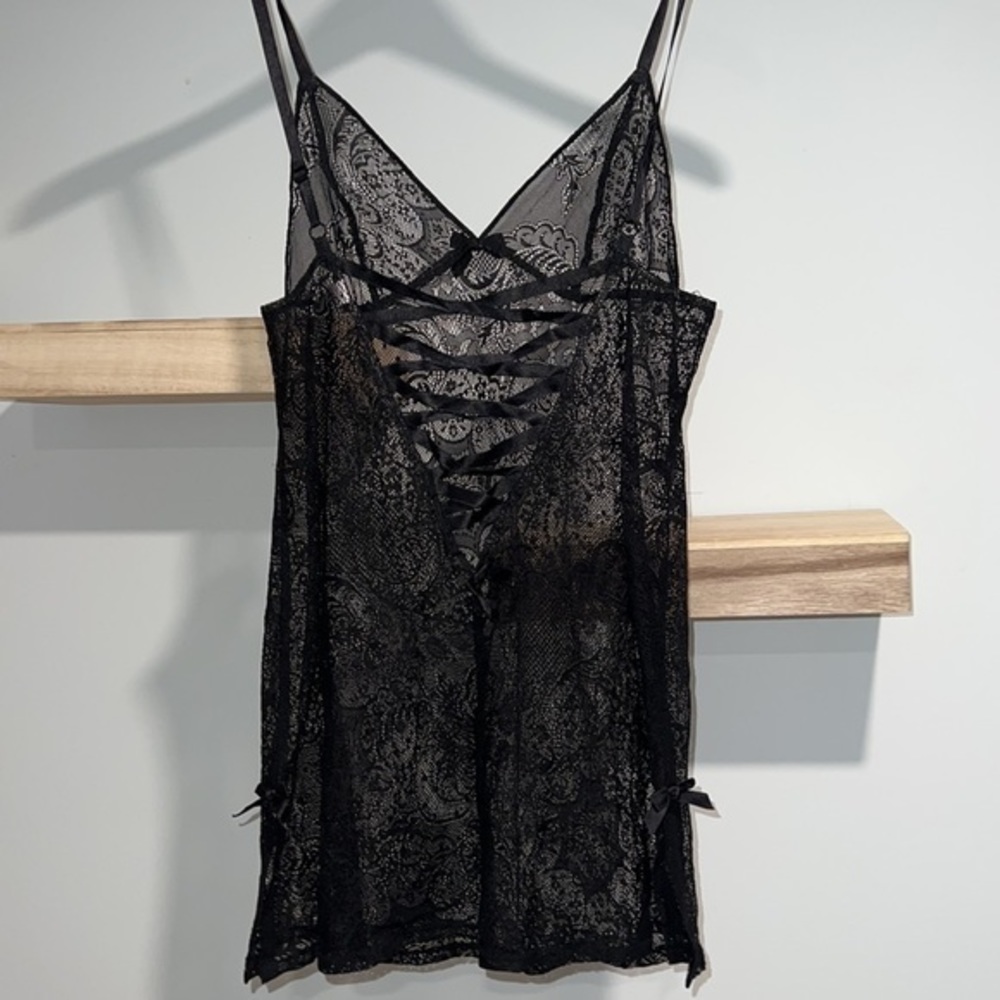 Victoria’s Secret vintage black lingerie lacy slip baby doll - Picture 3 of 4